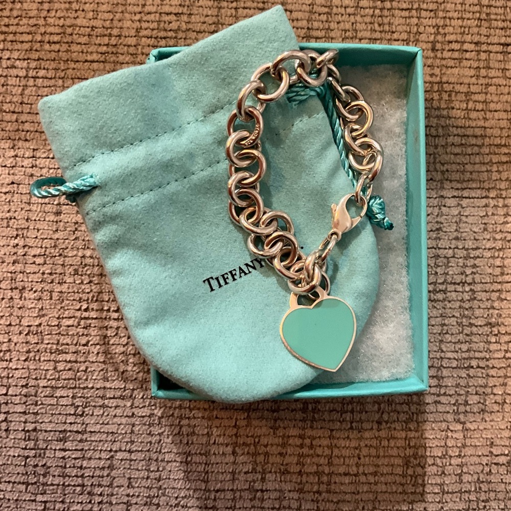 Tiffany & Co. Silver and Blue Chain Bracelet